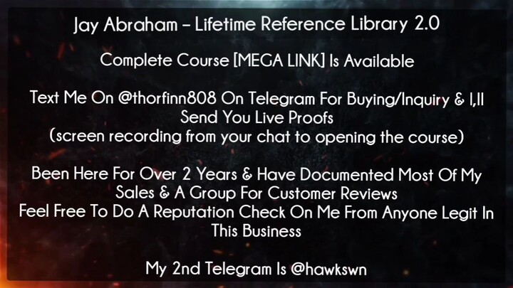 Jay Abraham Course Lifetime Reference Library 2.0 download