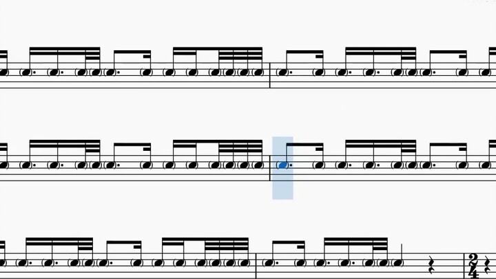 Drum sheet: "Call of Silence (Clear Sky Remix)" - Clear Sky, translated by R!N/Gemie/Sawano Hiroyuki