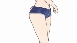 Youmu Konpaku in a swimsuit turns around you