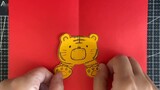 【New Year's Card Tutorial】Three-dimensional card is like a tiger with wings and blessings