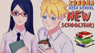 NEW SCHOOLYEAR! | Konoha Highschool Ep. 1 #borusara #textingstory | Season 2 📚💛❤️#naruto #boruto