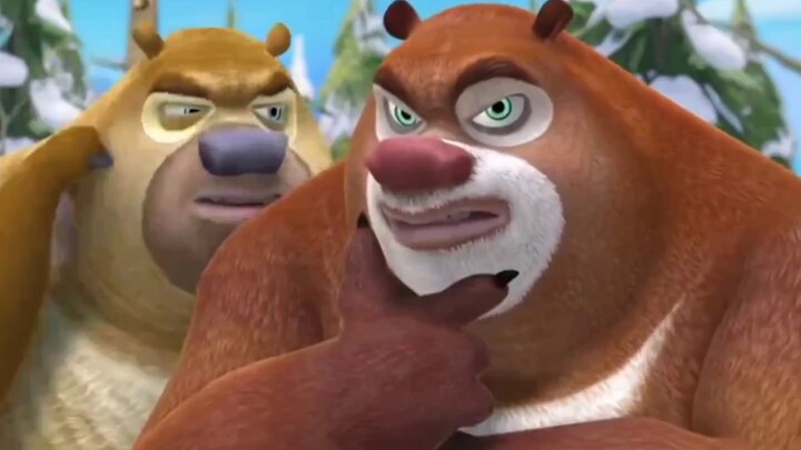 Classic bear-infested double-titled scene