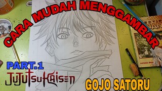 cara yg paling mudah membuat sketsa gojo Satoru part.1