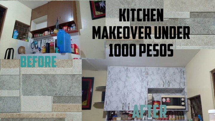 #DIYWallpaperChallenge Extreme cheap kitchen makeover | For less 1000 pesos only!