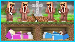 MIPAN & ZUZUZU DI KUBUR HIDUP HIDUP SAMA VILLAGER  YANG JADI JAHAT DI MINECRAFT SURVIVAL!