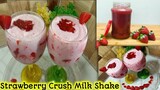 Strawberry Milkshake With Homemade Strawberry Crush Syrup| Strawberry Milkshake By Cook With Fayza