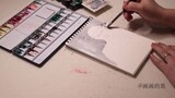 Proses Watercolor "Drawing Ink" | Melukis Rohmer Dengan Cat Air