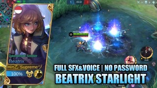 SCRIPT SKIN BEATRIX STARLIGHT SPACE AGENT FULL EFFECTS VOICE NO PASSWORD - MOBILE LEGENDS