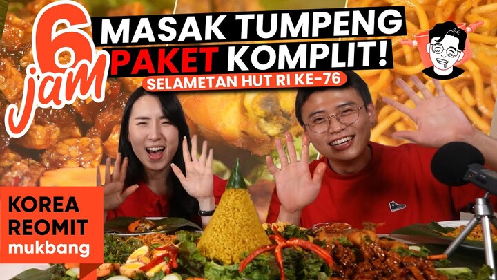 Perayaan HUT RI 76!!  BIKIN NASI TUMPENG BESERTA LAUKNYA DI KOREA BERDUA SAMA @Rosakis