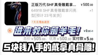 5块钱就能白嫖到戴拿真骨雕shf，某宝真的神了！开箱分享！这波羊毛必须薅下来！