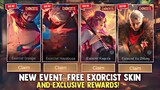 NEW EXORCIST EVENT 2023! FREE EXORCIST SKIN AND RANDOM SKIN + REWARDS! NEW EVENT! | MOBILE LEGENDS