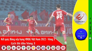 Kết quả Vòng 3 Giải VĐQG Việt Nam V League 2022, lịch thi đấu vòng 3