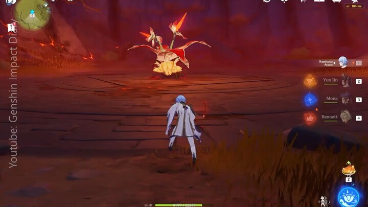 × normal attack ayato showcase no food buff | Genshin Impact