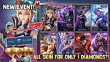 NEW 11.11 PROMO DIAMONDS EVENT 2023! ALL SKIN IS FOR ONLY 1 DIAMONDS AND REWARDS! | MOBILE LEGENDS
