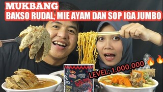 BAKSO RUDAL MIE AYAM DAN SOP IGA PLUS POTATO GHOS PEPPER LEVEL 1.000.000 🔥🔥