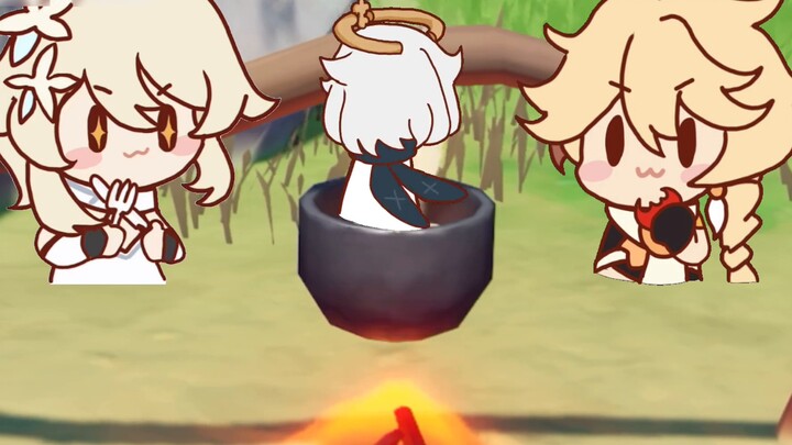 Stew Paimon in an iron pot and rotate for one minute