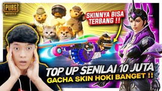 TOP UP SENILAI RP 10.000.000 GACHA SKIN GLIDER HOKI BANGET , SKINNYA BISA TERBANG !! - PUBG MOBILE