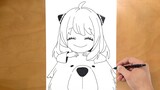 How To Draw Anya Forger And Bond - (Spy Ã— Family) || Easy anime drawing  Easy Step By Step Tutorial