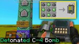 How to Craft a Detonated C-4 bomb 💣 in Minecraft using Command Blocks Trick!