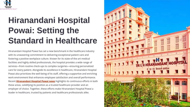 Hiranandani Hospital Powai: Setting the Standard in Healthcare