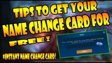 HOW TO GET A NAME CHANGE CARD FOR FREE IN MOBILE LEGENDS
