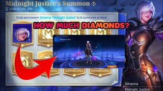 SILVANNA MIDNIGHT JUSTICE SUMMON PATTERN EVENT DRAW || SILVANNA ELITE SKIN RESALE MOBILE LEGENDS