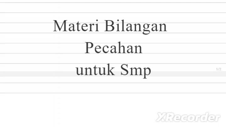 Soal Bilangan Pecahan Materi SMP