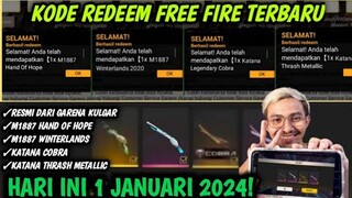 KODE REDEEM FREE FIRE TERBARU 1 JANUARI 2024 HARI INI | KODE REDEEM FF TERBARU 1 JANUARI 2024