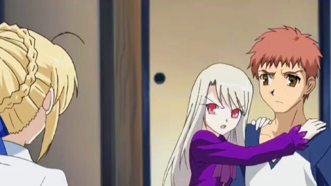 Saber ghen tị:Shirou, sao cậu cứ bảo vệ Illya mãi vậy!