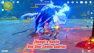 Zhongli & Noelle One Shot Combo Andrius Boss - He Can't Run - 2 Geo Archon Showcase