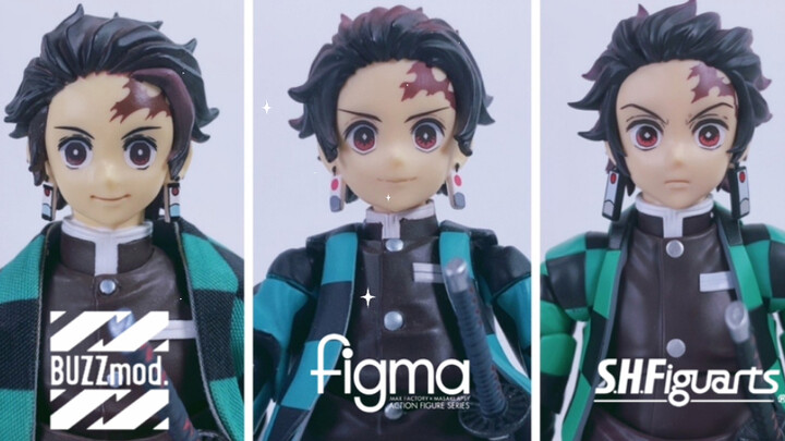BUZZmod VS figma VS SHF 炭治郎可动手办横向对比【鬼灭之刃】