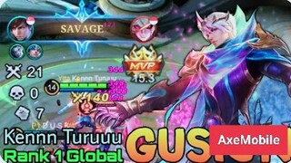 SAVAGE + 21 Kills! Fast Hand Gusion MVP 15.3 Point!- Top 1 Global Gusion by Kennn Turuuu- MLBB