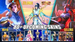 80+ UPCOMING SKINS 😍 - FREE SKIN - ZILONG COLLECTOR - SELENA SUPER VILLAIN & MORE | WhatsNEXT Ep.106