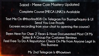 Sajad Course Meme Coin Mastery Updated downloade