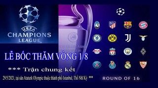 KẾT QUẢ BỐC THĂM VÒNG 1/8 CÚP C1 CHÂU ÂU CHAMPIONS LEAGUE  2020-2021 II BẢN TIN BÓNG ĐÁ