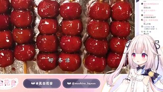 Japanese lolita watched the old fan making candied haws in the middle of the night and made herself 