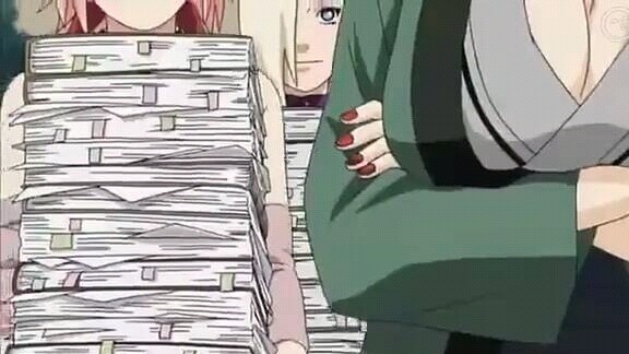 "Naruto" dua murid memaksa Tsunade untuk bertanya mengapa dia dalam kondisi yang baik, dan Tsunade tidak punya pilihan selain berubah menjadi bentuk aslinya.