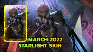 March 2022 Starlight Skin || New Upcoming Beatrix March 2022 Starlight Skin Mobile Legends || MLBB