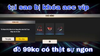 Free Fire| lý do bị garena khóa acc siêu khủng, mua đồ 99 kim cương siêu đẹp giảm giá 80%