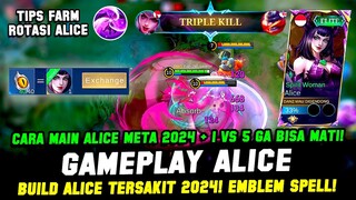 ALICE SKIN GRATIS❗ BUILD ALICE TERSAKIT 2024 + CARA MAIN ALICE TERBARU❗ GAMEPLAY ALICE JUNGLE 2024