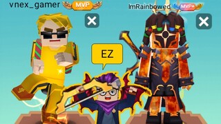🔴I CARRY VNEX AND RAINBOWED IN BEDWARS USING BOW ONLY😂 BLOCKMAN GO