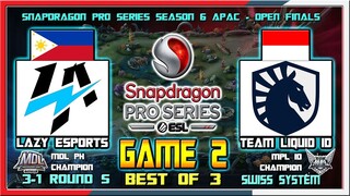 LAZY ESPORTS vs TEAM LIQUID ID - Game 2 | MDL PH vs MPL ID CHAMPION | SPS Season 6 APAC Open Finals