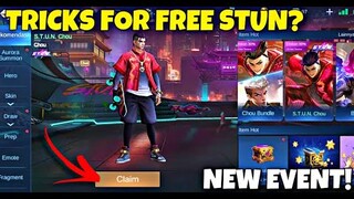 TRICKS FOR FREE STUN SKIN MLBB | FREE SKIN NEW EVENT MLBB - NEW EVENT MLBB 2021 - STUN SQUAD ML