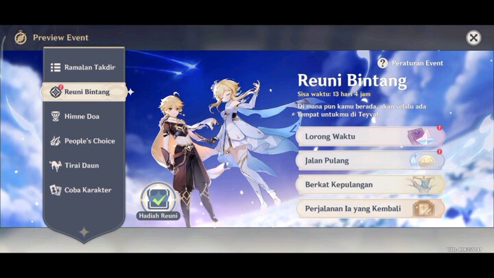 Konten di Hari Ketiga di Channel dan Event Reuni Bintang Genshin Impact