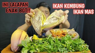 DAUN INI ENAK DI LALAP!! IKAN EMAS DAN KEMBUNG LALAPAN JANTUNG PISANG MENTAH