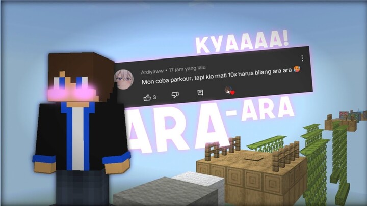 Challenge Parkour klo mati 10x harus bilang Ara Ara! | Minecraft Bedrock Edition Challenge