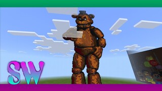 We built A Huge Real Freddy Fazbear 2D in Minecraft