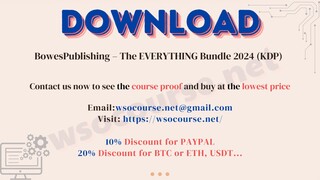 [WSOCOURSE.NET] BowesPublishing – The EVERYTHING Bundle 2024 (KDP)