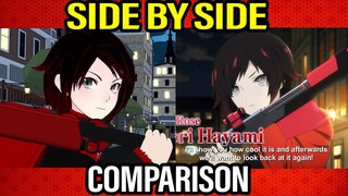 RWBY (2013/2022) side-by-side comparison