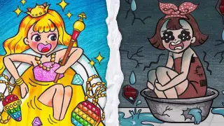 [Painting] Poor Girl VS. Rich Girl